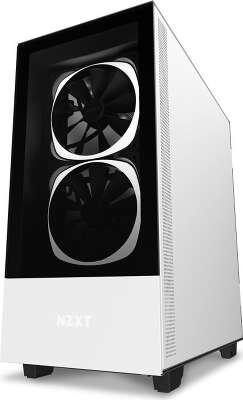 Корпус NZXT H510 Elite White/black, белый, ATX, Без БП (CA-H510E-W1)
