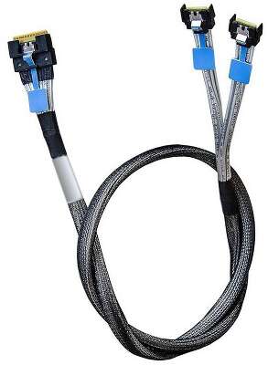Кабель Amphenol RMC38-0824,, Slimline SAS x8 74P  -TO-  2x MCIO x4 38P  , 85 Ohm, L:80cm
