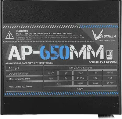 Блок питания 650 Вт ATX FORMULA AP-650ММ, 120 мм, 80 Plus, Retail