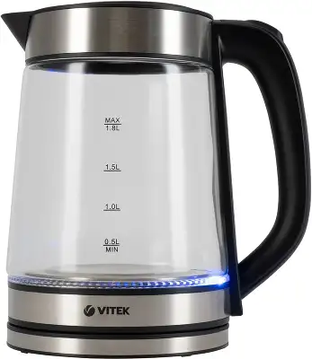 Чайник электрический Vitek VT-1179 1.8л. 2200Вт серебристый корпус: стекло/металл