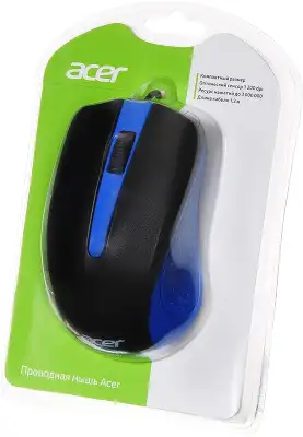 Мышь Acer OMW011 черный/синий оптическая 1200dpi USB 3but (ZL.MCEEE.002)