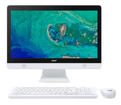 Моноблок Acer Aspire C20-820 19.5" HD+ J3060/4/500/WF/BT/Cam/Kb+Mouse/Linux,белый