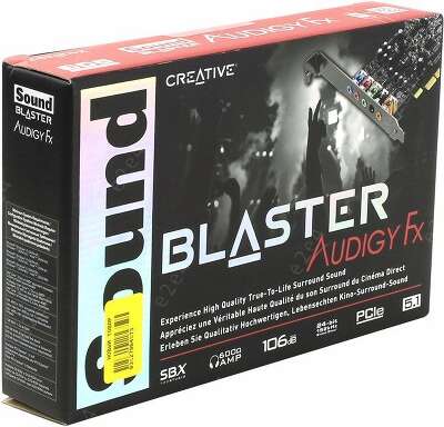 Звуковая карта PCI-E Creative Sound Blaster Audigy Fx SB1570 5.1 Retail (70SB157000000)