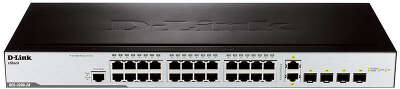 Управляемый коммутатор D-Link Управляемый L2 коммутатор, 24x100Base-TX, 2x1000Base-X SFP, 2xCombo 1000Base-T/SFP, защита от статического электричества до 6 кВ, CLI, консольный порт RJ-45, поддержка Dying Gasp