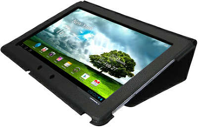 Чехол-подставка Untamo Genuine Leather Case для Asus Tranformer Pad TF300T, чёрный (UASTF300BL)