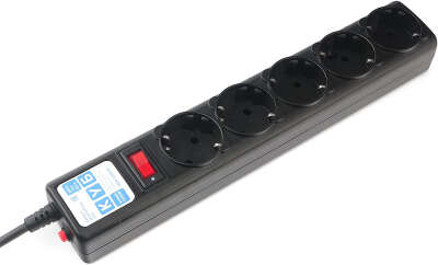 Сетевой фильтр PowerCube SPG5-С3, 5-розеток, 3 м, черный