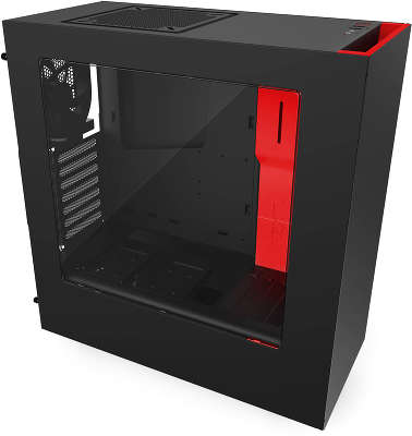 Корпус NZXT S340 черный/красный w/o PSU ATX 3x120mm 3x140mm 2xUSB3.0