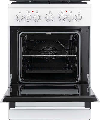 Плита Комбинированная Weissgauff WCS К1К62 WGM белый/черный (стеклянная крышка) реш.чугун