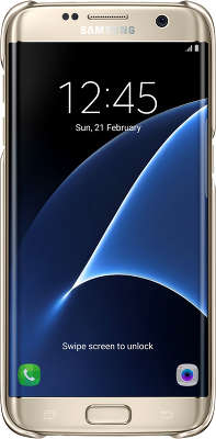 Чехол-накладка Samsung для Samsung Galaxy S7 edge Clear Cover золотистый/прозрачный (EF-QG935CFEGRU)