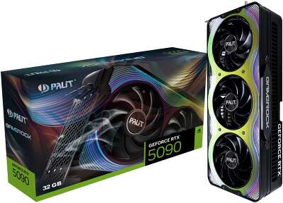 Видеокарта Palit RTX5090 GAMEROCK 32GB GDDR7 512bit 3xDP HDMI 3FAN RTL