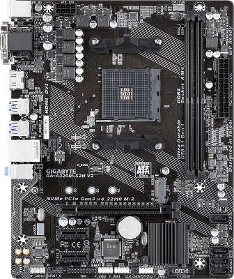 Материнская плата microATX LGAAM4 GIGABYTE GA-A320M-S2H V2