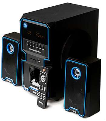 Dialog Progressive AP-222B BLACK - акустические колонки 2.1, 30W+2*10W RMS, Bluetooth, USB+SD reader
