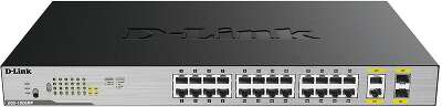 Коммутатор D-Link DGS-1026MP/B2A Неуправляемый коммутатор с 24 портами 10/100/1000Base-T, 2 комбо-портами 100/1000Base-T/SFP (24 порта PoE 802.3af/at, PoE-бюджет 370 Вт)