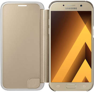 Чехол-книжка Samsung для Samsung Galaxy A5 (2017) Clear View Cover, золотистый (EF-ZA520CFEGRU)
