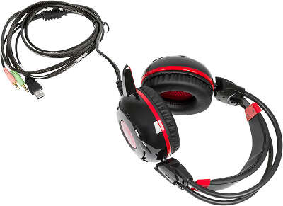 Наушники с микрофоном A4Tech Bloody G300 черный/красный 1.8м мониторные оголовье (G300 BLACK+RED)