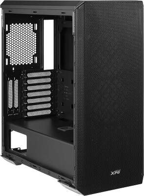 Корпус XPG DEFENDER BLACK [DEFENDER-BKCWW] (Midi-Tower, черный, TG, 120mm fan*3)