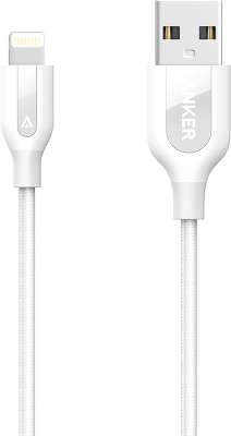 Кабель Anker PowerLine+ USB to Lightning Cable, 1.8 м, кевлар, белый [A8122021]