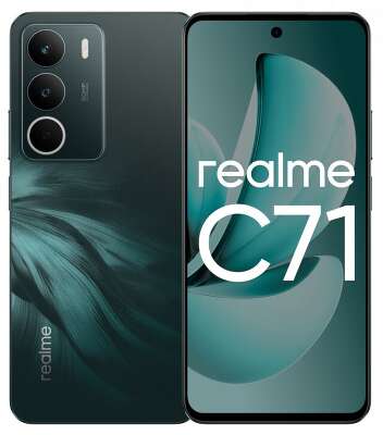 Смартфон Realme RMX5303 C71 128Gb 6Gb зеленый моноблок 3G 4G 2Sim 6.67" 720x1604 Android 15 50Mpix 802.11 a/b/g/n/ac NFC GPS GSM900/1800 GSM1900 FM