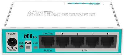 Маршрутизатор MIKROTIK hEX lite (1x100Mbs WAN, 4x100Mbs LAN) (RB750r2)