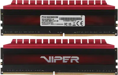 Набор памяти DDR4 DIMM 2x8Gb DDR3600 Viper 4 (PV416G360C8K)