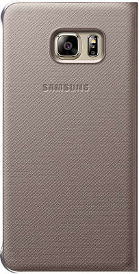 Чехол-книжка Samsung для Samsung Galaxy S6 Edge Plus S-View, золотой (EF-CG928PFEGRU)