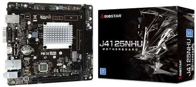 Материнская плата Biostar J4125NHU, Intel Celeron J4125, Intel J4125, 2xDDR4, PCI-Ex16, 2SATA3, mini-ITX