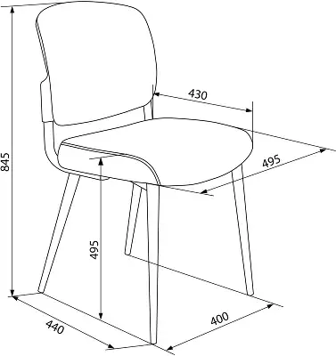 Стул для дома Бюрократ CH-K8 серый Alfa 44 металл черный на ножках (CH-K8_1/GREY)