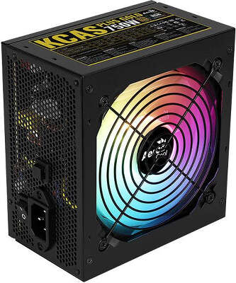 Блок питания Aerocool ATX 750W KCAS PLUS GOLD 750W RGB 80+ gold (20+4pin) APFC 120mm fan color LED 8xSATA RTL