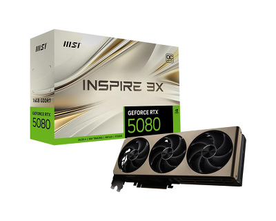 Видеокарта MSI RTX 5080 16G INSPIRE 3X OC//RTX 5080, HDMI, DP*3, 16G , D7