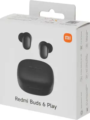 Гарнитура внутриканальные Xiaomi Redmi Buds 6 Play черный беспроводные bluetooth в ушной раковине (BHR8776GL)