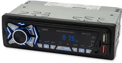 Автомагнитола Digma MCP-227B 1DIN 2x45Вт v5.0 USB 2.0 AUX 2 ПДУ