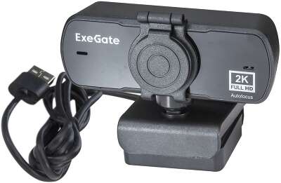 ExeGate Stream C940 Wide 2K AF (4Мп, 2560x1440, 30fps, H.264, автоматический фокус, защитная шторка, широкоугольный 4-линзовый (стекло) объектив 89°, микрофон с шумоподавлением, универсальное креплени