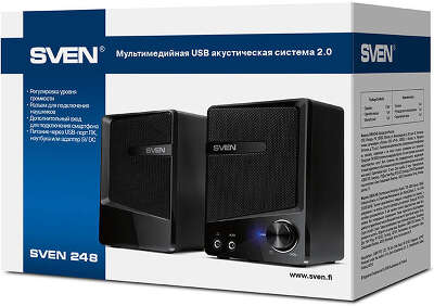 Колонки Sven 248 2.0 черный 6Вт