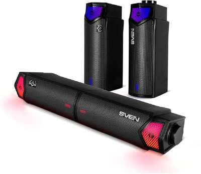 Саундбар мини SVEN SB-G1450, черный (10 Вт, питание USB, Bluetooth, подсветка)