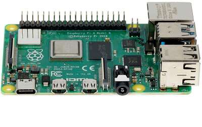 Одноплатный компьютер Raspberry Pi 4 Model B (RA545) Retail, 4GB RAM, Broadcom BCM2711 Quad core Cortex-A72 (ARM v8) 64-bit SoC @ 1.5GHz CPU, WiFi, Bluetooth, 40-pin GPIO, 2x USB 3.0, 2xUSB 2.0,2x micro-HDMI,USB-C 5V Power разъем (RASP4448) (931182)