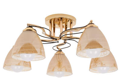Люстра Hiper Gabriella H011-5 потолоч. золотистый/хром