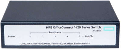Коммутатор HPE 1420 JH327A неуправляемый 19U 5x10/100/1000BASE-T