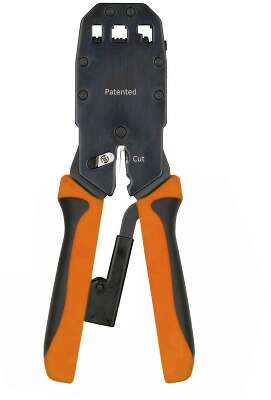 Инструмент обжимной Hyperline HT-200AR Инструмент обжимной (кримпер) для RJ-50, RJ-45, RJ-12, RJ-11 (10P10C, 8P8C типа AMP, 6P6C, 4P4C), с храповым механизмом и комплектом сменных лезвий