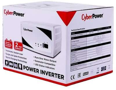 ИБП CyberPower SMP750EI, 750VA, 375W, розеток - 1, белый (без аккумуляторов)