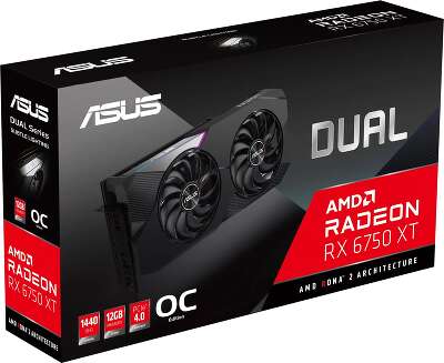 Видеокарта ASUS AMD Radeon RX 6750 XT DUAL-RX6750XT-O12G 12Gb DDR6 PCI-E HDMI, 3DP