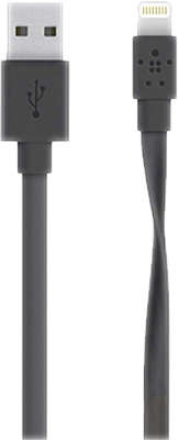 Кабель Belkin Mixit Flat USB to Lightning, 1.2 м, чёрный [F8J148bt04-BLK]