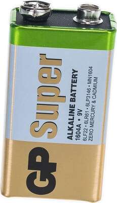 Элемент питания Крона GP Super GP1604AA21-5CRSBC1 G-TECH 6LR61 (1 шт в блистере)