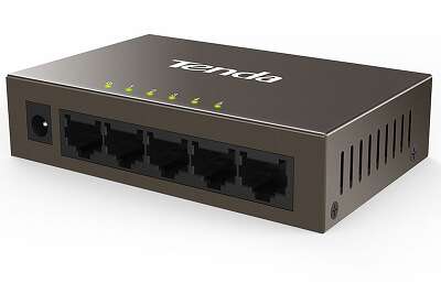 Коммутатор Tenda TEF1005D Коммутатор неуправляемый, 5 портов 5x100 Мбит/с, настольный, металлический корпус