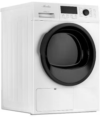 Сушильная машина MONSHER/ Сушильная машина MONSHER, High-Tech, загрузка 8 кг, 16 программ, тепловой насос, подсветка барабана, отсрочка старта, электронное управление, блокировка от детей, энергоэффективность А++, цвет белый