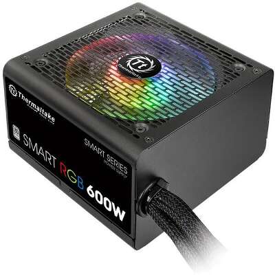 Блок питания Thermaltake ATX 600W Smart RGB 600 80+ white (20+4pin) APFC 120mm fan color LED 6xSATA RTL