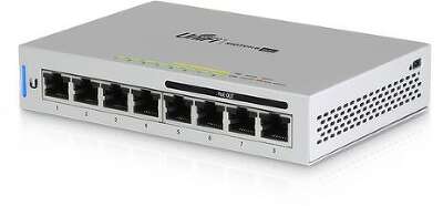 Коммутатор Ubiquiti UniFi Switch 8-60W |US-8-60W| PoE-коммутатор, 8х 1G RJ45, раздача 15.4 Вт, (026188)