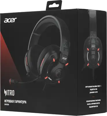 Наушники с микрофоном Acer Nitro OHW306 черный/красный 2.1м мониторные оголовье (ZL.HDSEE.00E)