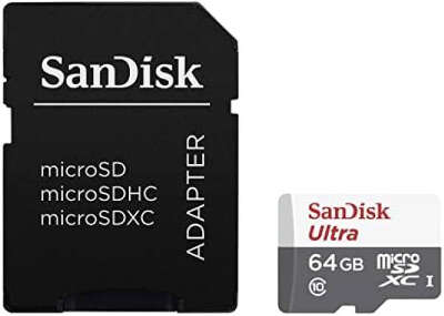 Карта памяти 64 Гб Micro SDXC SanDisk Ultra Class 10 UHS-I [SDSQUNR-064G-GN3MA] с адаптером