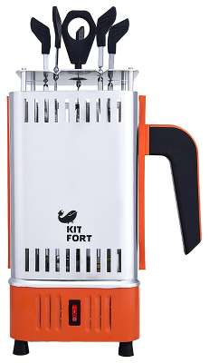 Шашлычница электрическая Kitfort KT-1403 серебристый/оранжевый