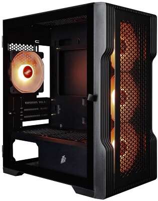 1STPLAYER Корпус TRILOBITE T3 Black / mATX, TG / 4x 120mm LED fans inc. / T3-BK-4F1